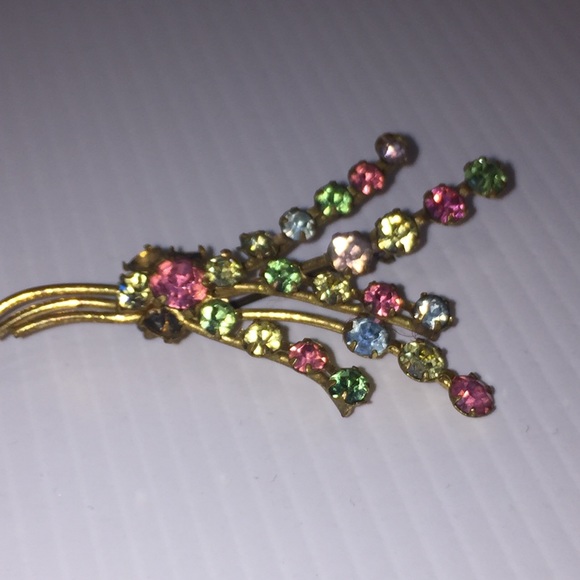 VINTAGE BROOCHES X 3  gold tone circa 1950s - Picture 7 of 14